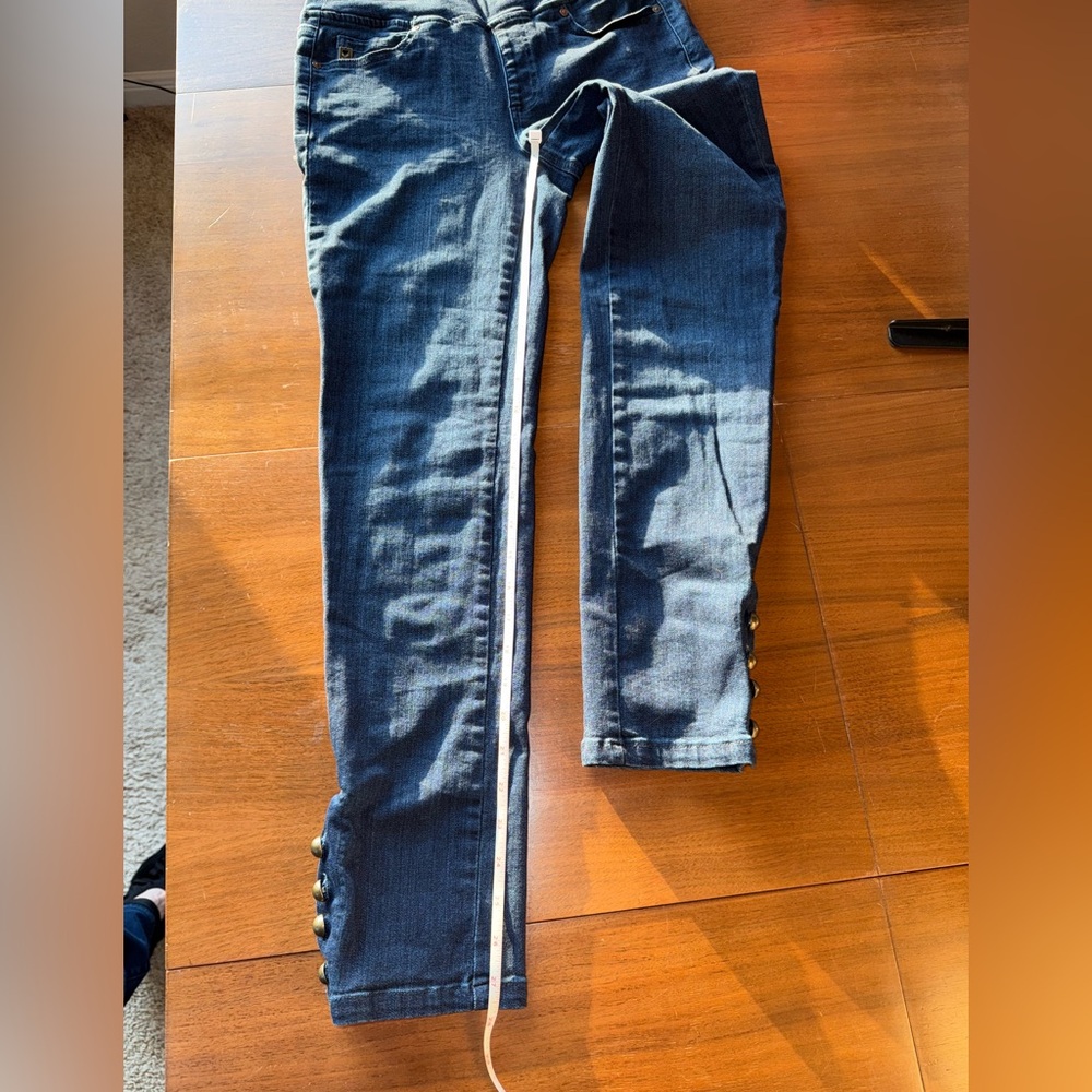 Belle by Kim Gravel Dark Blue Skinny Jeans - Picture 10 of 16